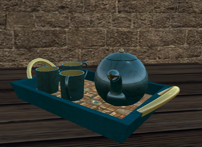 blue tray w tea set