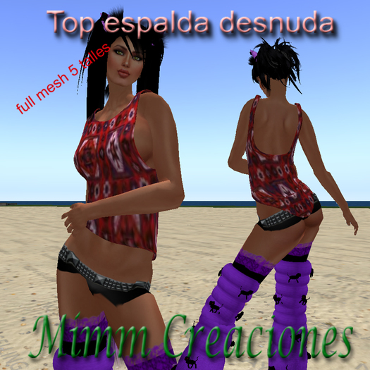 Top mesh estampado rojo