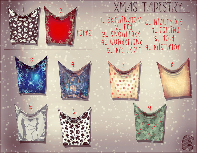 .epoch. xmas tapestry - red Rare