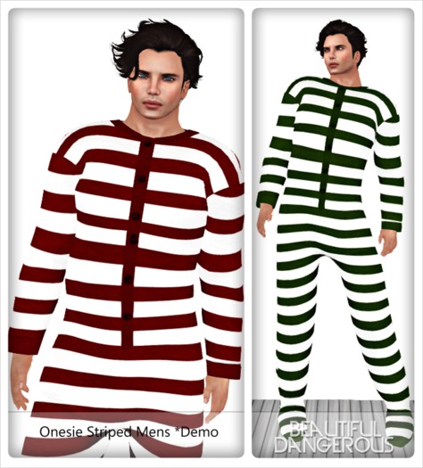! Beautiful Dangerous ! Onesie Striped Mens [Demo]