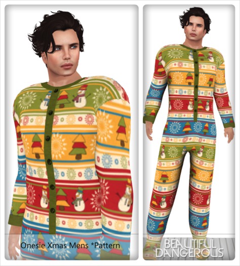 ! Beautiful Dangerous ! Onesie Xmas Mens [Pattern]