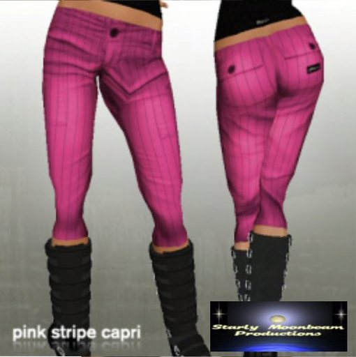 Pink Stripe Capri