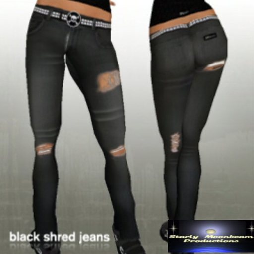 Black Shred Jeans