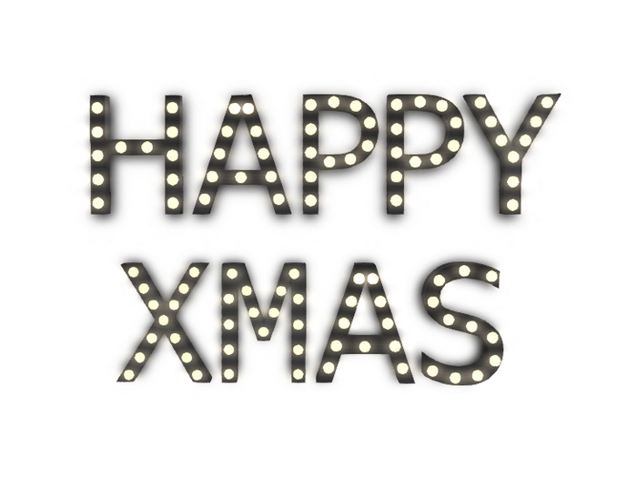 [Px] "HAPPY XMAS" Illuminated Light Bulbs Sign