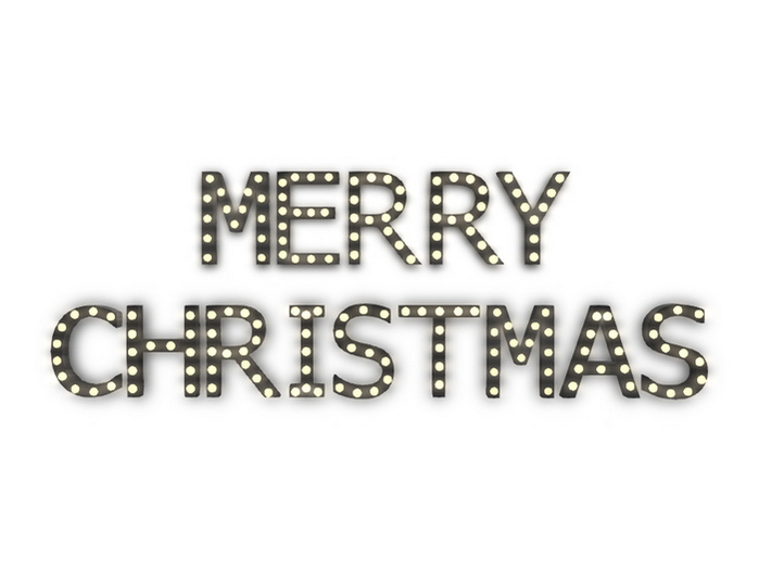 [Px] "MERRY CHRISTMAS" Illuminated Light Bulbs Sign