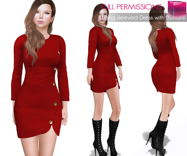 MI960657 MI Long sleeved Dress with Buttons