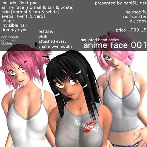 anime face 001 3set pack