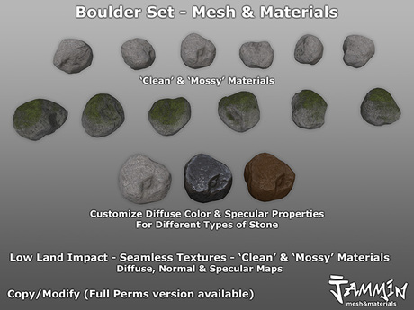Second Life Marketplace - [Jammin] Boulder Set V2 - Copy/Mod - 100% ...