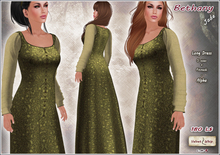 [V/W] Bethany Dress Jade - Classic & Fitted Mesh - Medieval fantasy everyday long dress
