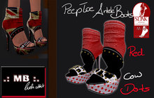 .: MB :. Ankle Peeptoe Boots Red Cow Dots ~SLINK MID