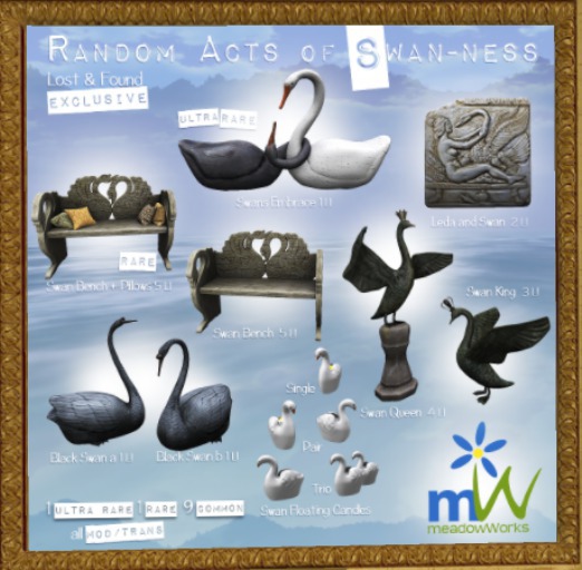 Swan Bench & Pillows RARE