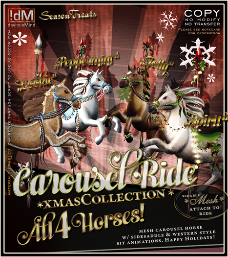 !dM deviousMind "All 6 Horses!" CarouselRide **XMAS COLLECTION**