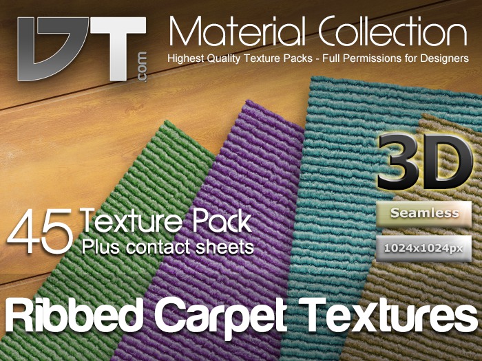 45 Ribbed Carpet Textures - Full Perm - DT Material Collection