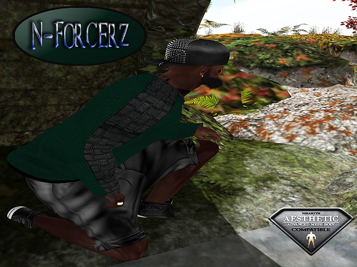 [[[ N::Forcerz ]]] - Styled Down Forest Ribbed/Blk Leather