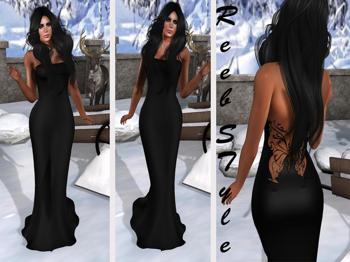 250-Reeb Style Heli Black Dress