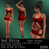 Bad Kitty Lust Dress - Red  (R)V