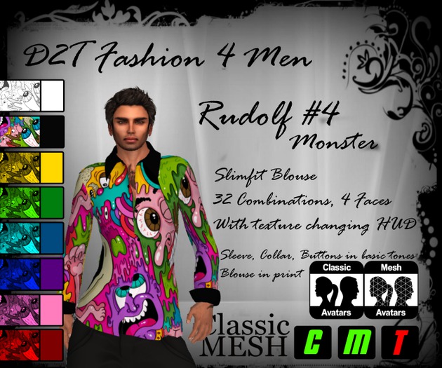 =D2T Fashion 4 Men= Rudolf #4 Monster *Mesh* [add2unpack]
