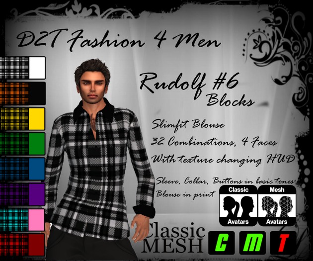 =D2T Fashion 4 Men= Rudolf #6 Blocks *Mesh* [add2unpack]