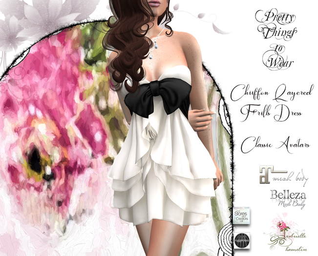 .::Pretty Things ::. Snow Ball Frilly Dress ***Fitmesh Revised***