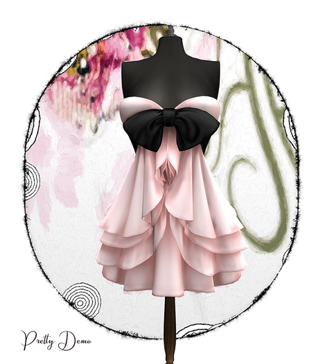 .::Pretty Demo::. ***Fitmesh Included*** Pink Chiffon Frilly Dress