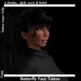 Etched Butterby Face Tattoo