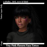 Etched Tiny Pink Flowers Face Tattoo Set