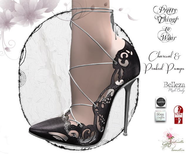 .::Pretty Things::. Charcoal - Pinked -  Slink High Shoes