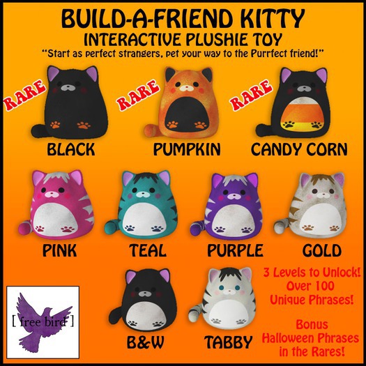 [ free bird ] Build-a-Friend Pumpkin Kitty - RARE