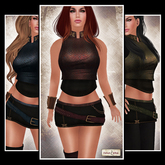 [V/W] Yara Wine - Mesh Medieval Fantasy adventure outfit in leather