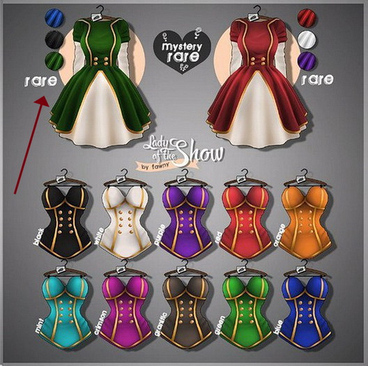 Fawny - Lady of the Show.Dress - Blue, green, black RARE