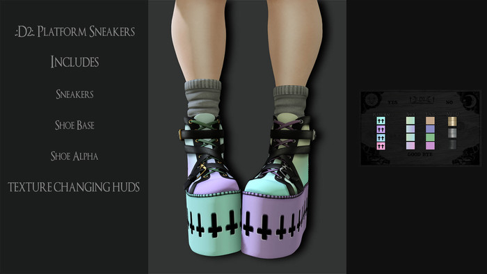 .:D2:. Platform Sneakers and HUD {Wear me to Rez}