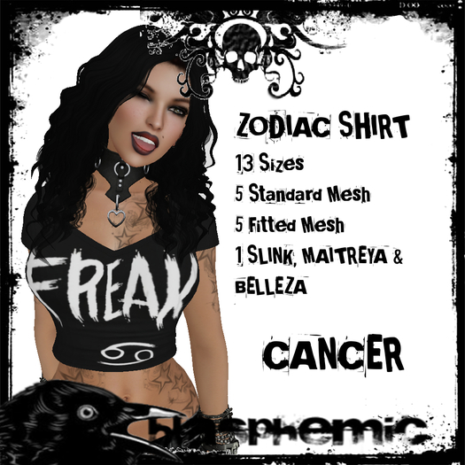 BLASPHEMIC - ZODIAC TOP - CANCER (boxed)