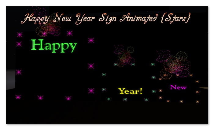 Bunny's Wall Animation- Happy New Year Sign Animated {Stars}