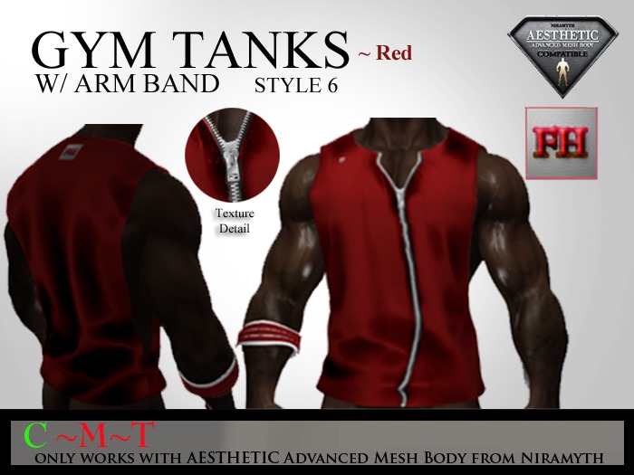 [FH] GYM TANK ~ Red Style6 - AESTHETIC NIRAMYT (BAG)
