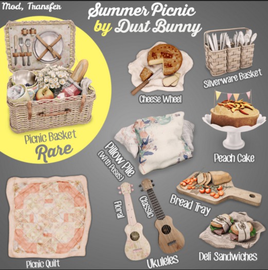 Dust Bunny Summer Picnic Complete Set with rare