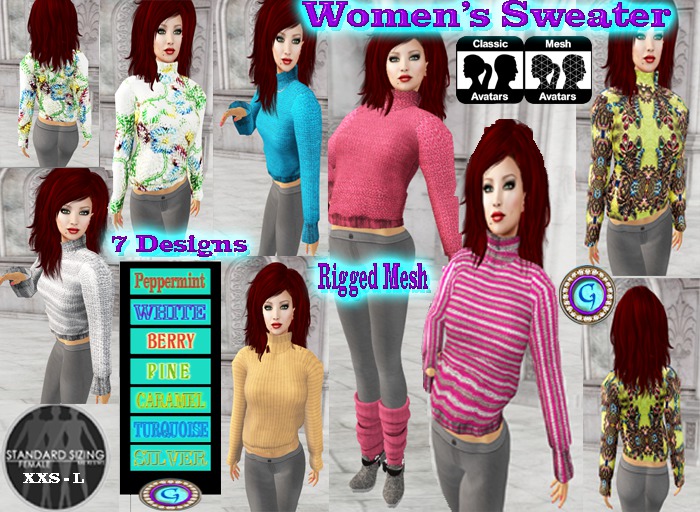 G * DEMO Women's Sweater (Rigged Mesh)