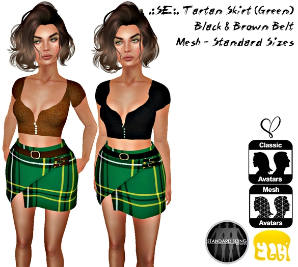 .:SE:. Tartan Skirt (Green)