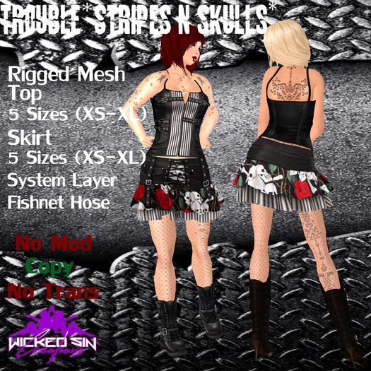 ^WSC^ Trouble *Stipres N Skulls* {Mesh}