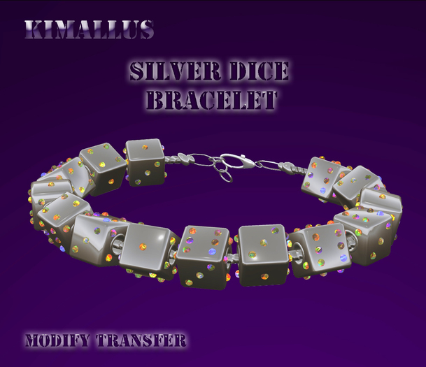 Silver Dice Bracelet