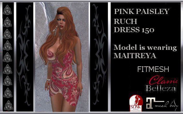  PINK PAISLEY RUCH DRESS