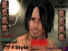 :::CONCORD::: Catwa Mesh head applier DEMO Beard black pack 2
