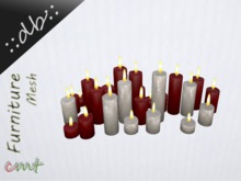 ::db:: Romantic Cluster of 29 decorative Candles red white