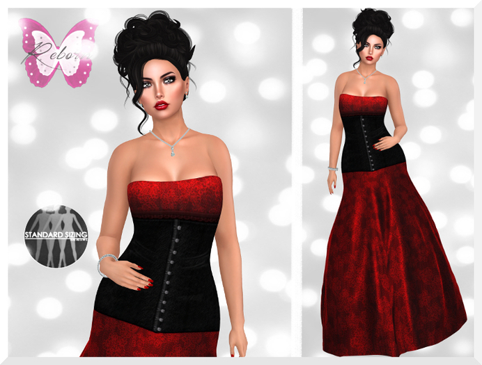 Ƹ̵̡Ӝ̵̨̄Ʒ Gianni Formal Gown in color: Red, rigged mesh, 5 standard sizes.