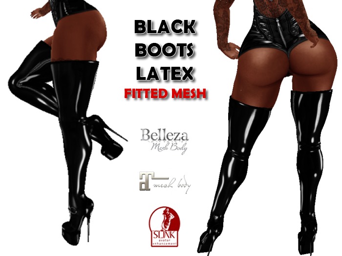 *PROMO* TLC-BOOTS LATEX BLACK