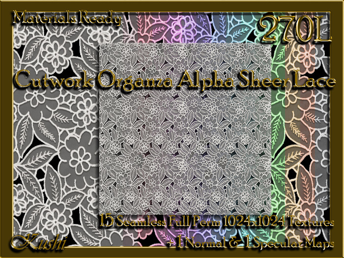 Cutwork Organza Sheer Fabric Seamless Textures Materials Ready Full Perms 1024x1024