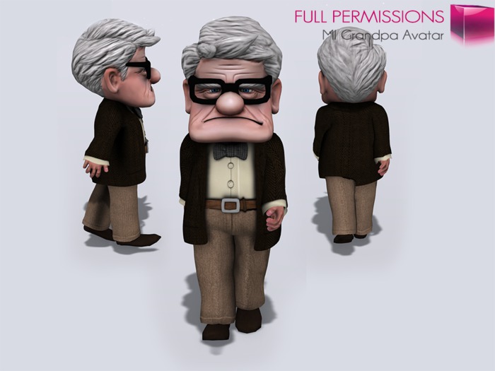 Full Perm Mesh Rigged Grandpa Avatar