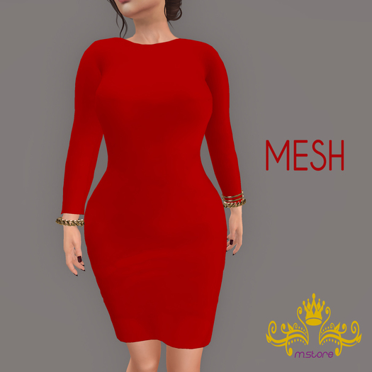 {M.S} Dress Norah Red - Mesh