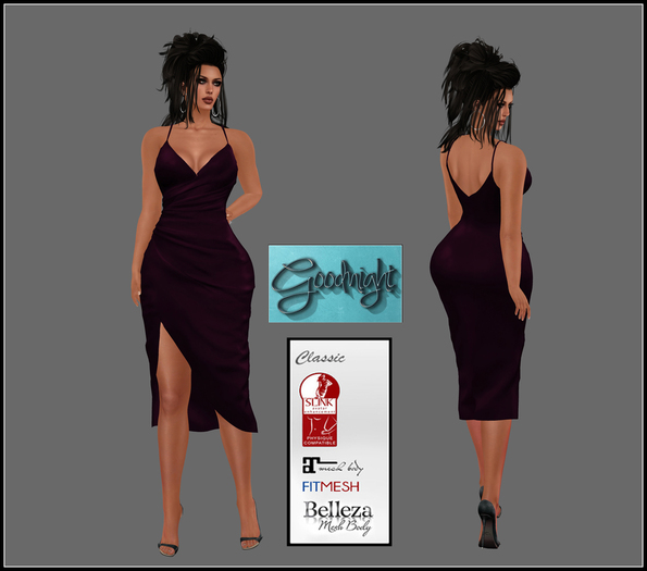 Goodnight Strappy Dress-Ruby