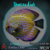 Fantasy China Mesh Discus Fish full perm 0.5 prim