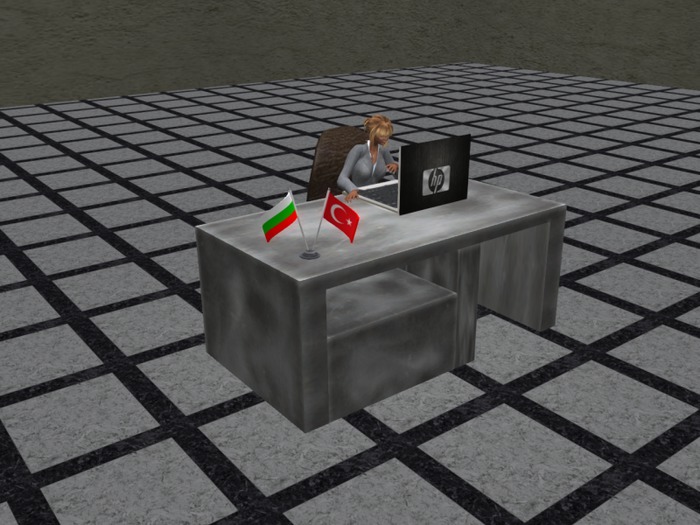 TURKEY - BULGARIA  Friendship Table Desk Flag Set (metal)